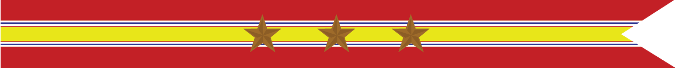 United Stated Navy National Defense Service Campaign Streamer with 3 Bronze Stars